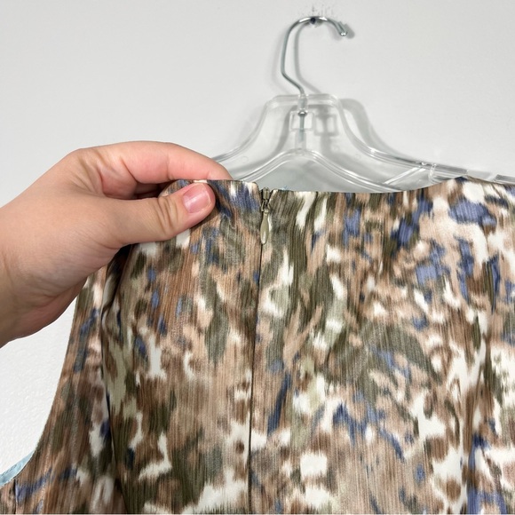 Peruvian Connection Brown Dot Print Sleeveless Ruched Shift Dress Size 6 Office - Picture 4 of 5